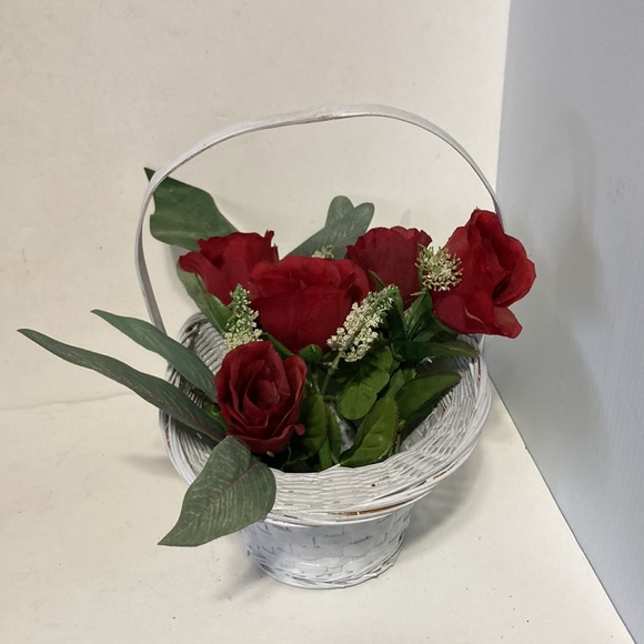 PRINCESS Farmhouse Wicker Woven Basket Flower Plant Pot Centerpiece White - Picture 8 of 9